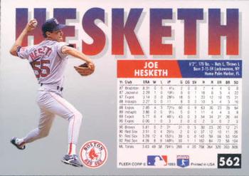 Joe Hesketh  baseball card collectible - Main Image 2