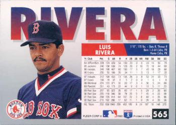 Luis Rivera  baseball card collectible - Main Image 2