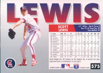 Scott Lewis  baseball card collectible - Main Image 2