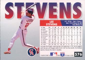 Lee Stevens  baseball card collectible - Main Image 2