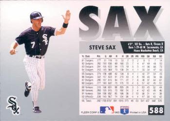 Steve Sax  baseball card collectible - Main Image 2