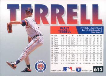 Walt Terrell  baseball card collectible - Main Image 2