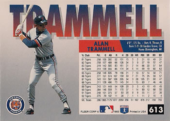 Alan Trammell  baseball card collectible - Main Image 2