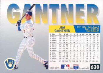 Jim Gantner  baseball card collectible - Main Image 2