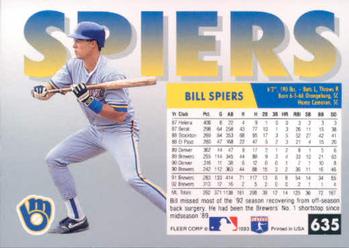 Bill Spiers  baseball card collectible - Main Image 2