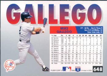 Mike Gallego  baseball card collectible - Main Image 2