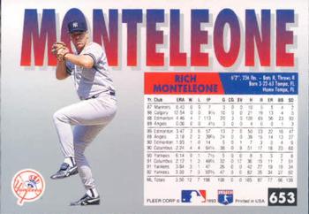 Rich Monteleone  baseball card collectible - Main Image 2