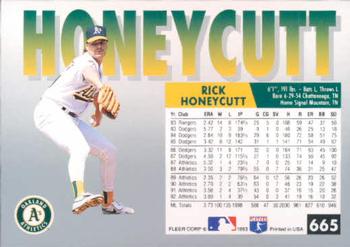 Rick Honeycutt  baseball card collectible - Main Image 2