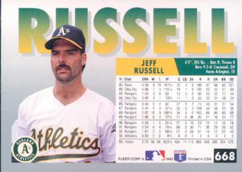 Jeff Russell  baseball card collectible - Main Image 2