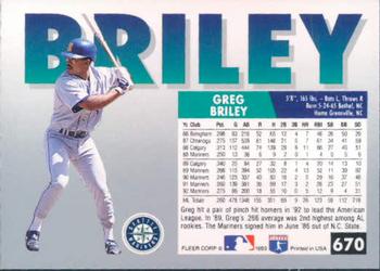 Greg Briley  baseball card collectible - Main Image 2