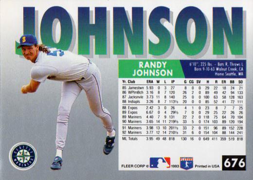 Randy Johnson  baseball card collectible - Main Image 2