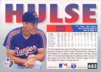David Hulse  baseball card collectible - Main Image 2