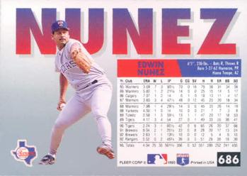 Edwin Nunez  baseball card collectible - Main Image 2