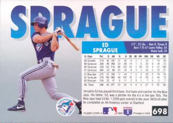 Ed Sprague  baseball card collectible - Main Image 2