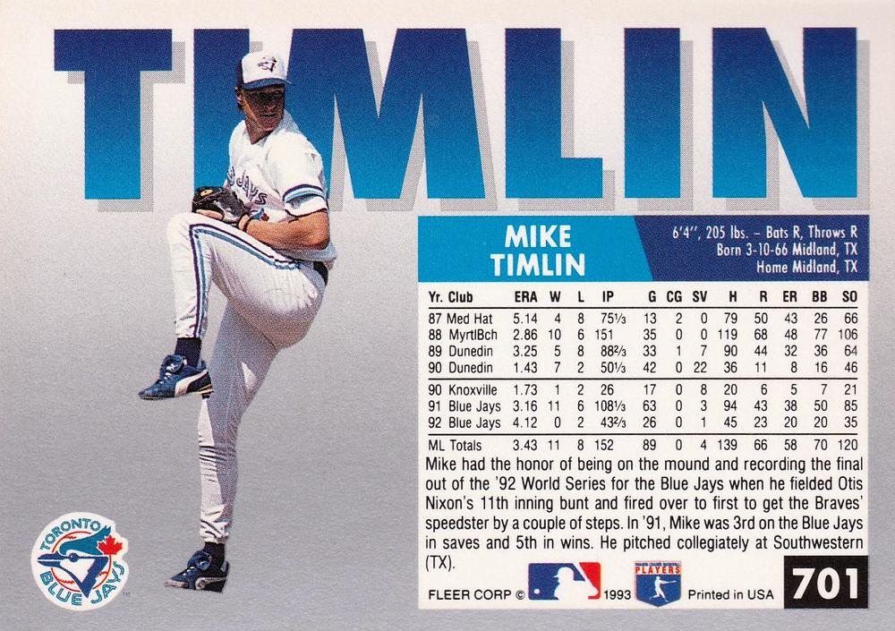 Mike Timlin  baseball card collectible - Main Image 2