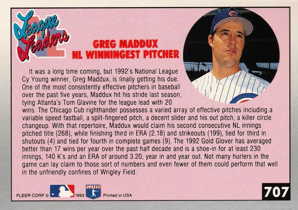 Greg Maddux  baseball card collectible - Main Image 2