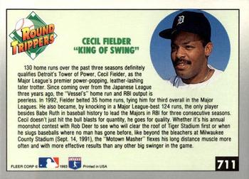 Cecil Fielder  baseball card collectible - Main Image 2