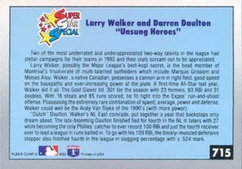 Unsung Heroes (Larry Walker / Darren Daulton)  baseball card collectible - Main Image 2