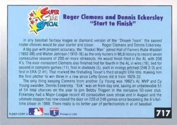 Start to Finish (Roger Clemens / Dennis Eckersley)  baseball card collectible - Main Image 2