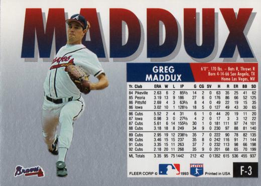 Greg Maddux  baseball card collectible - Main Image 2