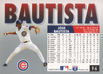 Jose Bautista  baseball card collectible - Main Image 2