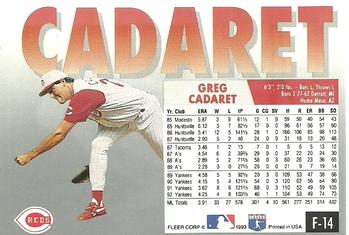 Greg Cadaret  baseball card collectible - Main Image 2
