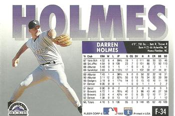 Darren Holmes  baseball card collectible - Main Image 2