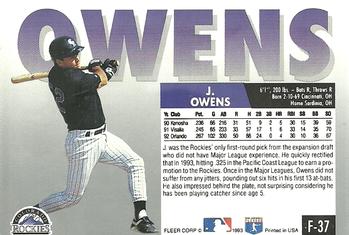 J. Owens  baseball card collectible - Main Image 2