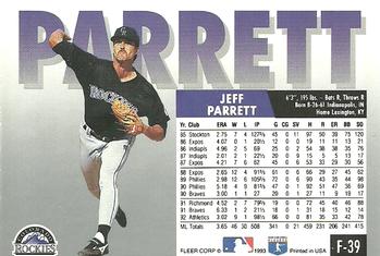 Jeff Parrett  baseball card collectible - Main Image 2