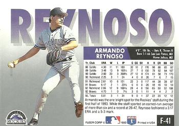 Armando Reynoso  baseball card collectible - Main Image 2