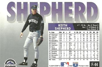 Keith Shepherd  baseball card collectible - Main Image 2