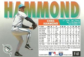 Chris Hammond  baseball card collectible - Main Image 2