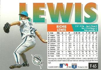 Richie Lewis  baseball card collectible - Main Image 2