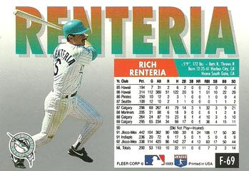 Rich Renteria  baseball card collectible - Main Image 2