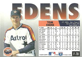 Tom Edens  baseball card collectible - Main Image 2