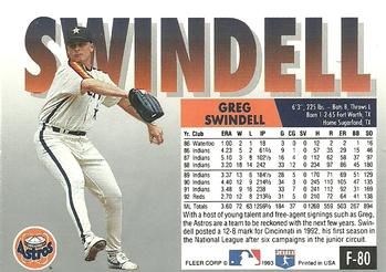 Greg Swindell  baseball card collectible - Main Image 2