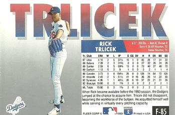 Rick Trlicek  baseball card collectible - Main Image 2