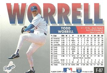 Todd Worrell  baseball card collectible - Main Image 2