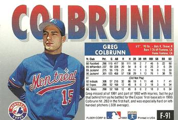 Greg Colbrunn  baseball card collectible - Main Image 2