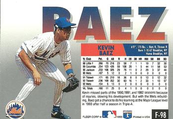 Kevin Baez  baseball card collectible - Main Image 2