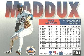 Mike Maddux  baseball card collectible - Main Image 2