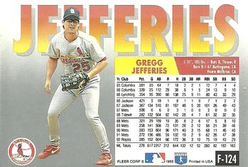 Gregg Jefferies  baseball card collectible - Main Image 2