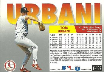 Tom Urbani  baseball card collectible - Main Image 2