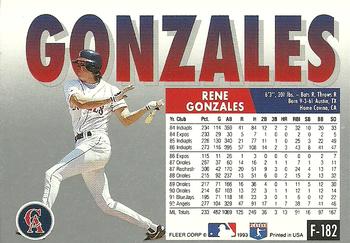 Rene Gonzales  baseball card collectible - Main Image 2