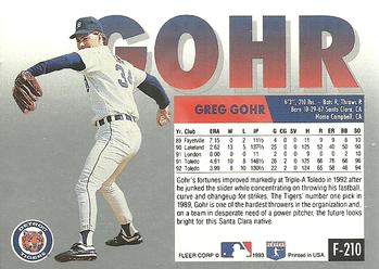 Greg Gohr  baseball card collectible - Main Image 2