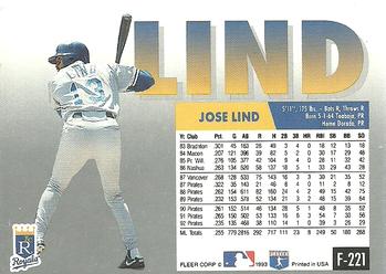 Jose Lind  baseball card collectible - Main Image 2