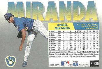 Angel Miranda  baseball card collectible - Main Image 2