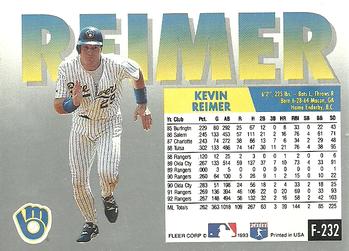 Kevin Reimer  baseball card collectible - Main Image 2