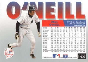 Paul O’Neill  baseball card collectible - Main Image 2