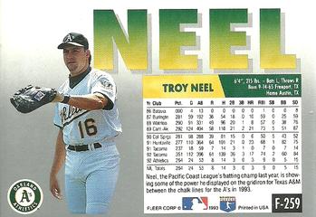 Troy Neel  baseball card collectible - Main Image 2